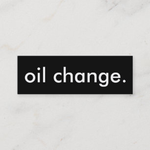 oil change. loyalty punch card