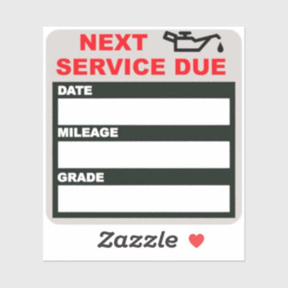 oil change reminder sticker