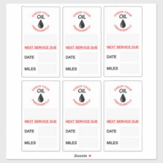 oil change reminder sticker pack 6 pcs Sticker