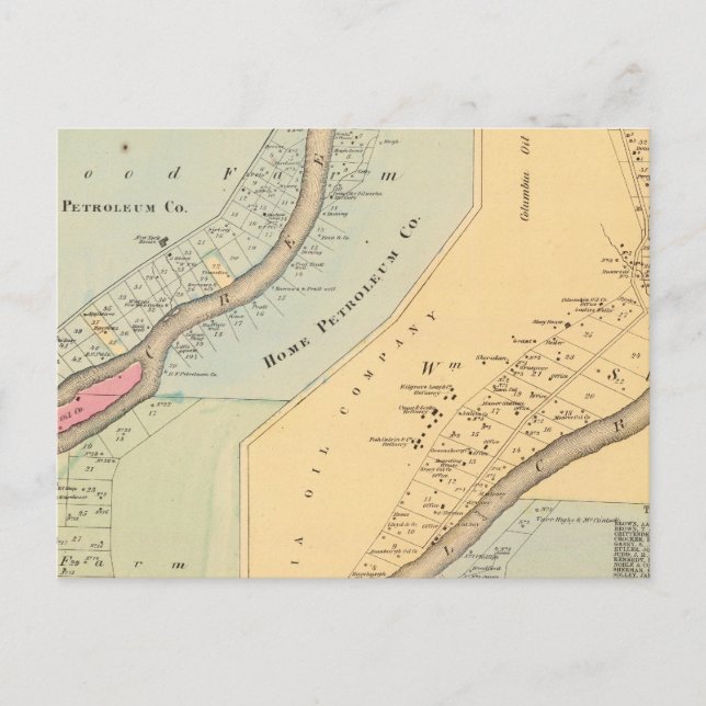 Oil Creek Crawford County and Venango County Pa Postcard (Front)