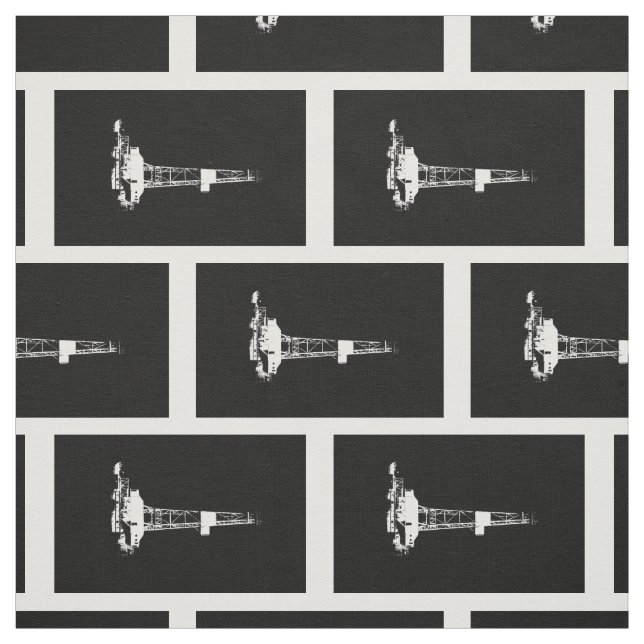 Oil Drilling Rig Silhouette Fabric (Swatch)