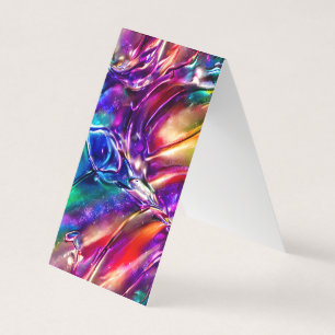 Oil Drop Iridescent Stunning Whimsical Bubble Text Business Card