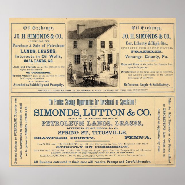 Oil Exchange, Simonds companies Poster (Front)