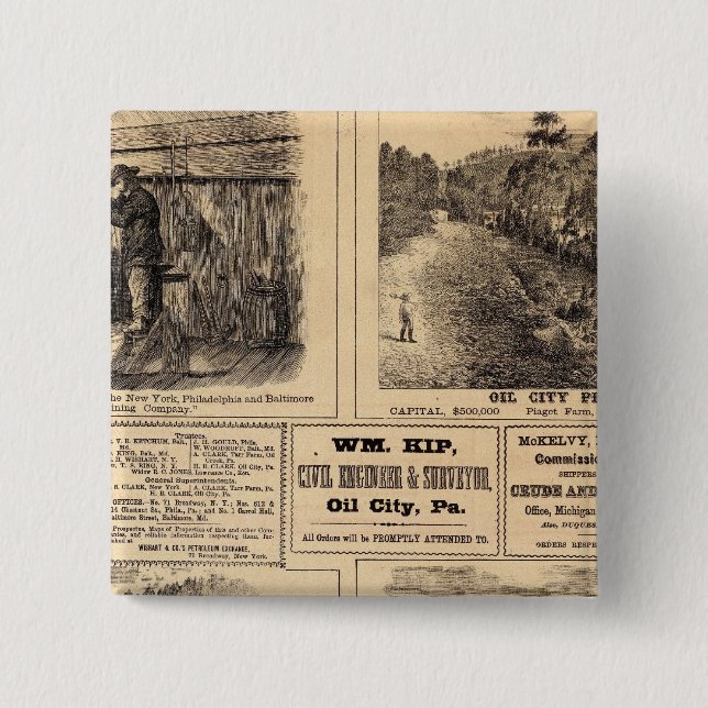 Oil farms 15 cm square badge (Front)