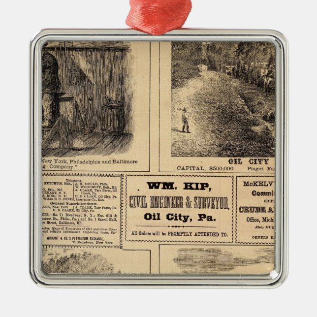 Oil farms metal tree decoration (Front)