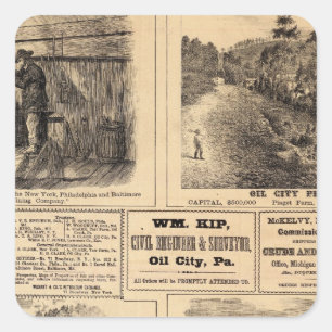 Oil farms square sticker