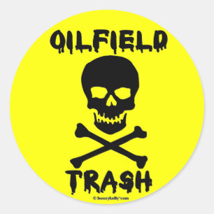 Oil Field Trash Sticker,Jolly Roger,Pirate,Skull Classic Round Sticker