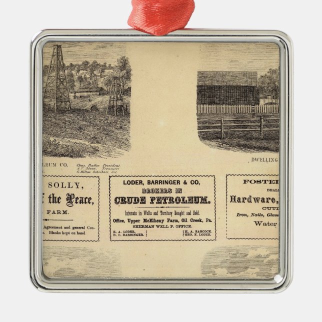 Oil fields, residence metal tree decoration (Front)