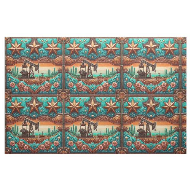 Oil Gas Drilling and Pump Jack Fabric (Fat Quarter)