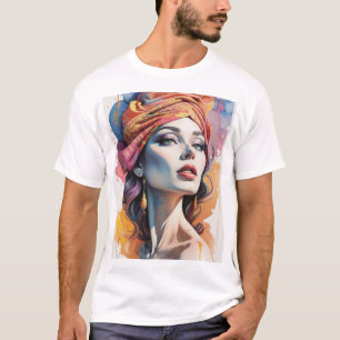 oil illustration of young woman T-Shirt