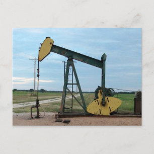 Oil Jack, Pumpjack, in Field Postcard