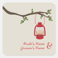 Oil Lamp Camping / Outdoor Wedding Sticker