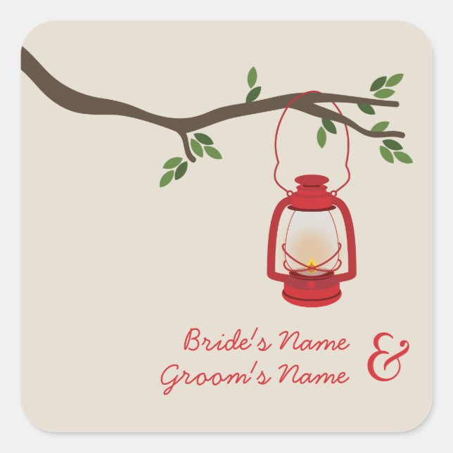 Oil Lamp Camping / Outdoor Wedding Sticker (Front)