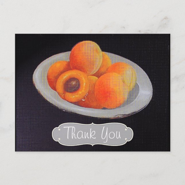 Oil on Canvas Peaches Thank You Postcard (Front)