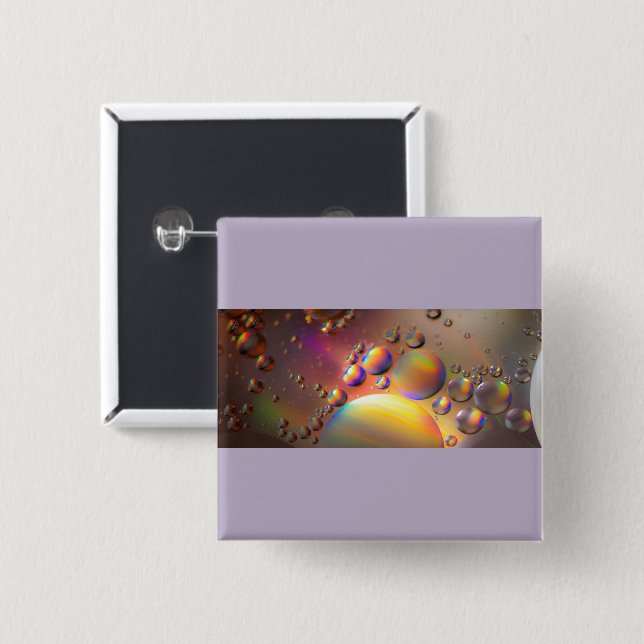 Oil on water 15 cm square badge (Front & Back)