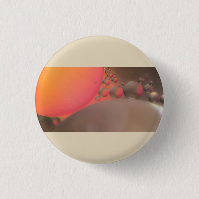 Oil on water 3 cm round badge (Front)