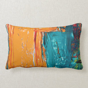 Oil Paint Abstract Artistic design Lumbar Cushion