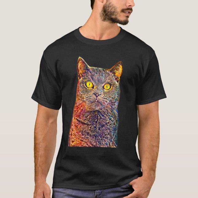 Oil Paint Filter Cat T-Shirt (Front)