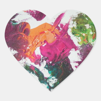Oil Paint Palette in Mulberry Heart Sticker