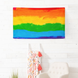 Oil Paint Rainbow Colours LGBT Pride Banner 