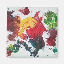 Oil Paint Red Palette Magnet