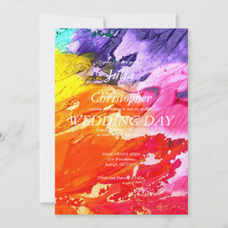 Oil Paint Wedding Invitation