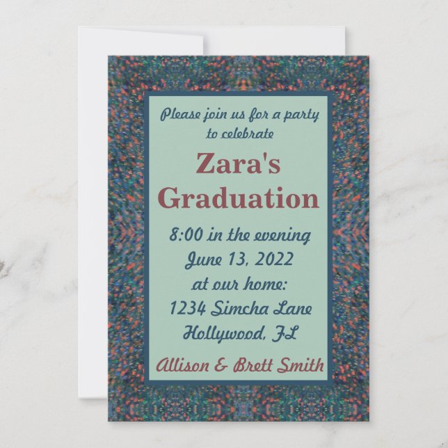 Oil Painted Background Graduation Invitation (Front)