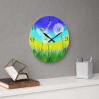 Oil Painted Dandelion Weed Clock,