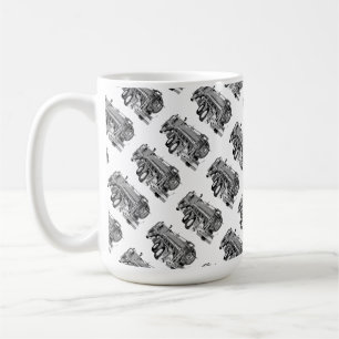 Oil Painted Fire Engine Pattern, Coffee Mug