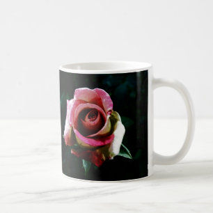 Oil painted red rose coffee mug