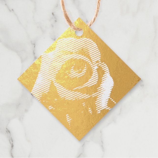 Oil painted red rose favour tags (Front)