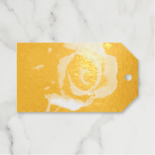 Oil painted red rose gift tags