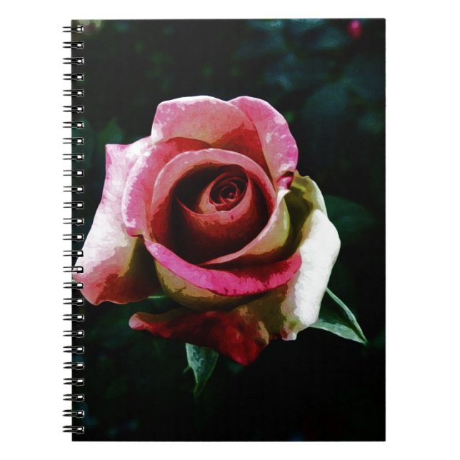 Oil painted red rose notebook (Front)