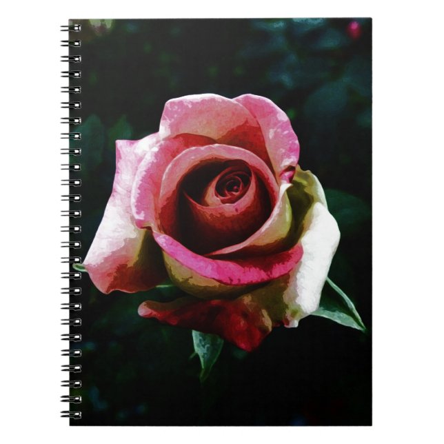 Oil painted red rose notebook (Front)
