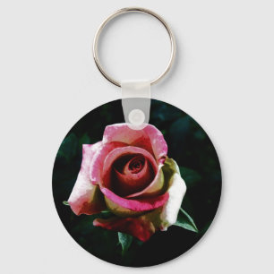 Oil Painted Rose Key Ring