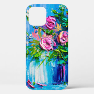 Oil painting a bouquet of roses. Impressionist sty iPhone 12 Case