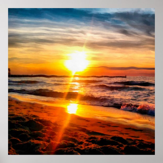 Oil painting. Acrylic artwork. Big size poster. Wa Poster (Front)