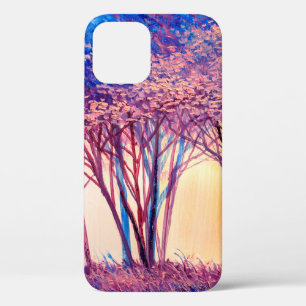 Oil painting colorful trees. Abstract image of for iPhone 12 Case