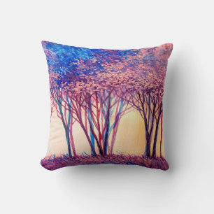 Oil painting colorful trees. Abstract image of for Cushion