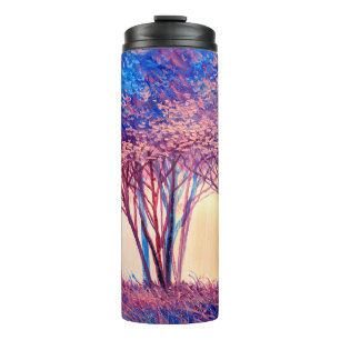 Oil painting colourful trees. Abstract image of fo Thermal Tumbler