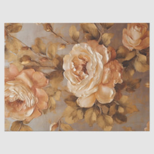 Oil painting cream white copper roses autumn  tissue paper