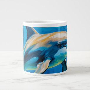 Oil Painting Dolphin Large Coffee Mug