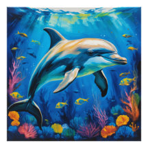 Oil Painting Dolphin