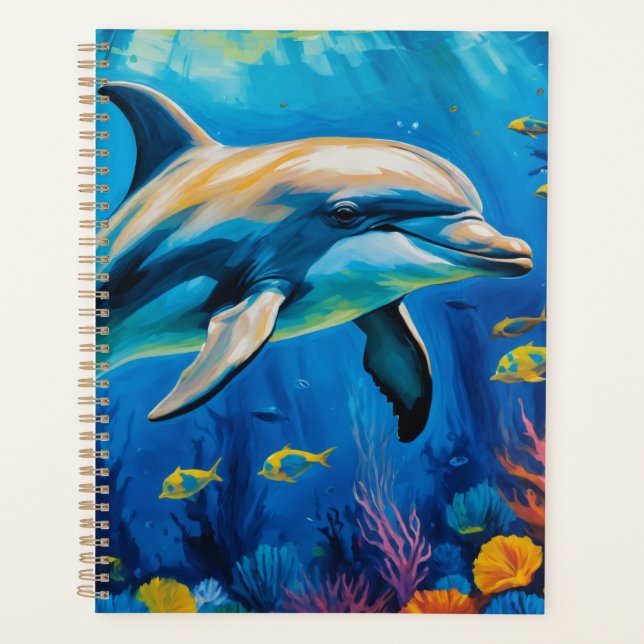 Oil Painting Dolphin Planner (Front)