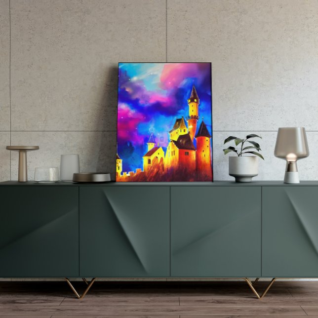 Oil Painting Dream Castle in Night Poster (Creator Uploaded)