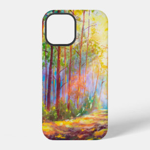 oil painting gorgeous forest in autumn, scenic la iPhone 12 case