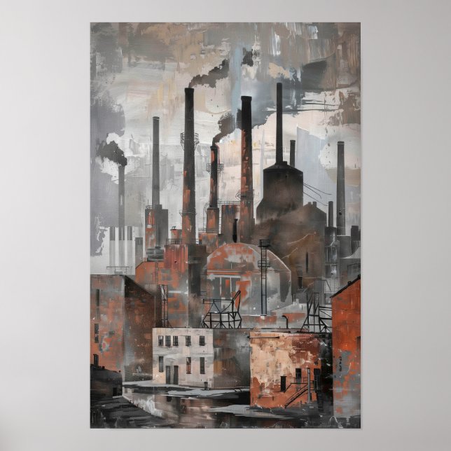 Oil Painting Industrial Scenery Poster (Front)