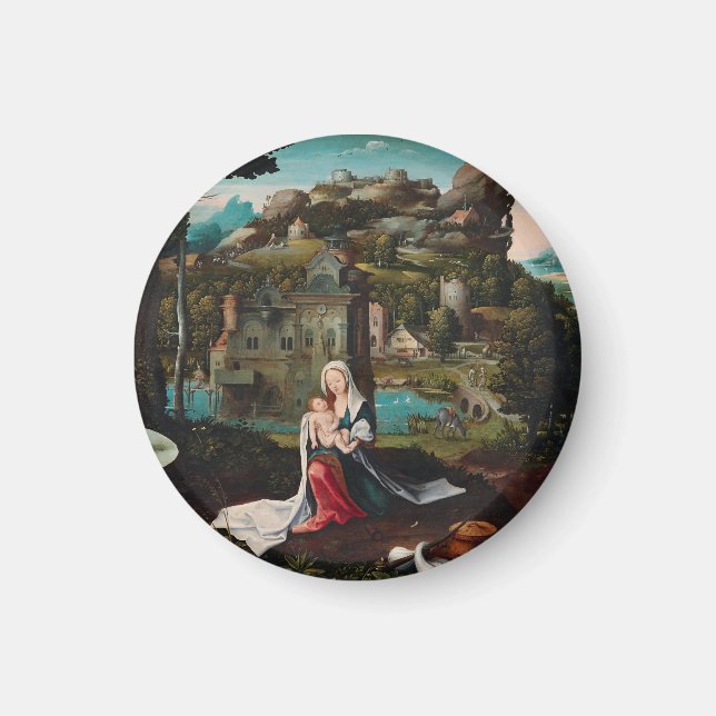 Oil painting love  wood wall art magnet (Front)