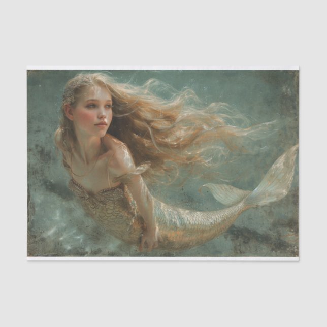 Oil Painting of a Mermaid Tissue Paper (Front)