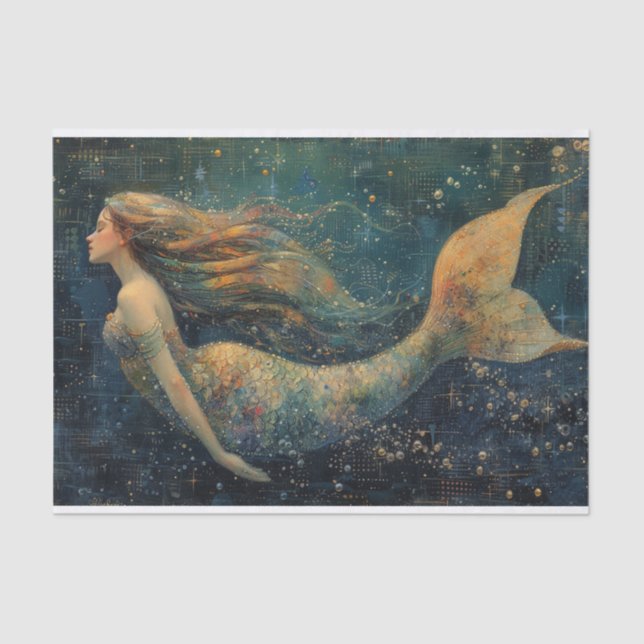 Oil Painting of a Mermaid Tissue Paper (Front)